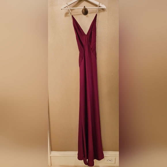 Ramy Brook Dresses & Skirts - Elegant plum Evening Slip Gown / rhinestone straps.